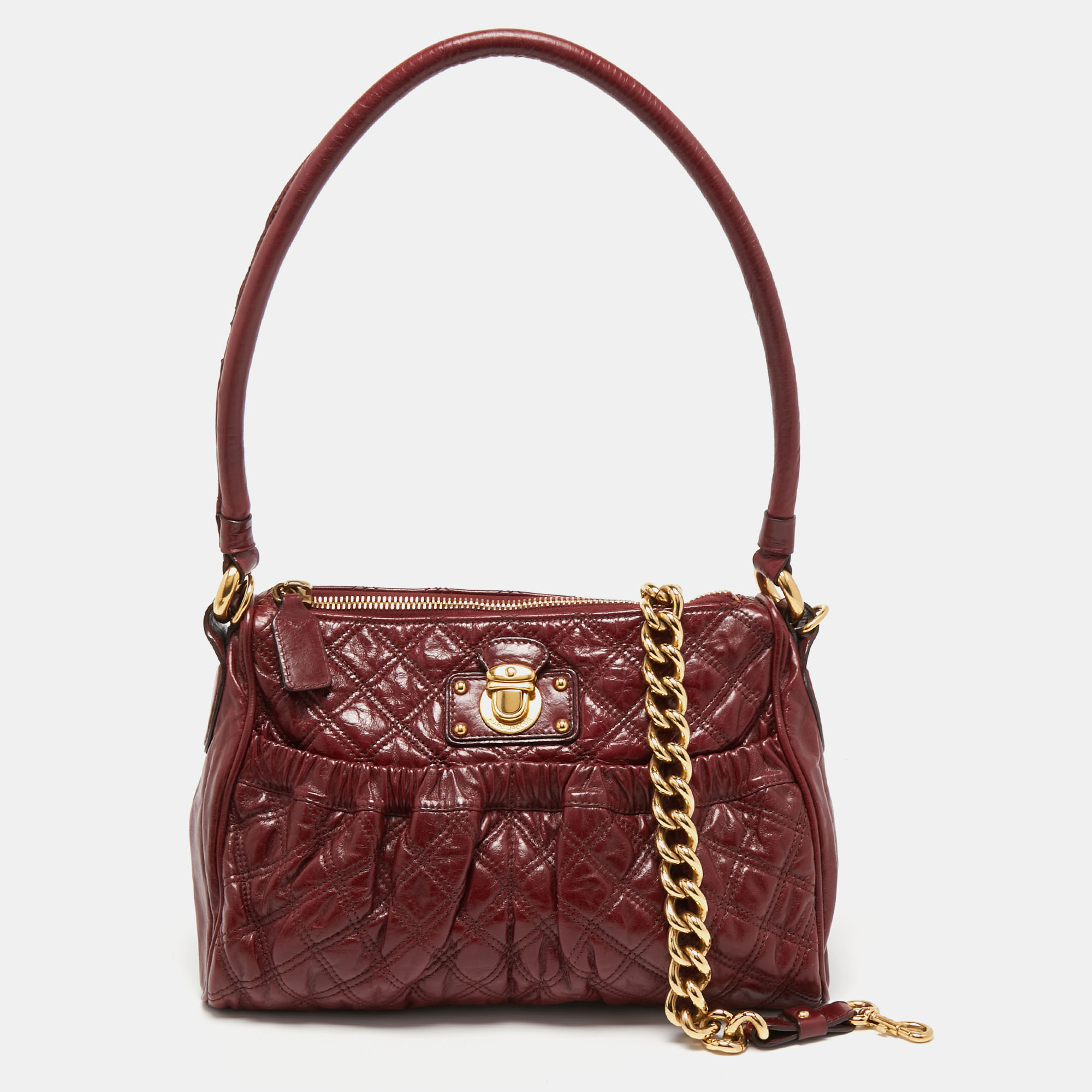 Marc Jacobs Red Quilted Leather Julianne Shoulder Bag